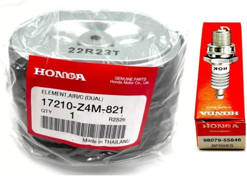KINDZA Genuine 17210-Z4M-821 Air Filter Element AFZE18 for Honda GX160 GX200 with Spark Plug 98079-55846 BPR5ES - Image 1